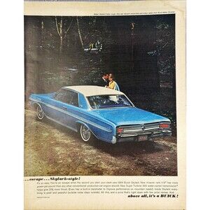 Buick Skylark "Escape. . .Skylark-style! It's so easy." Vintage Print Ad 1963